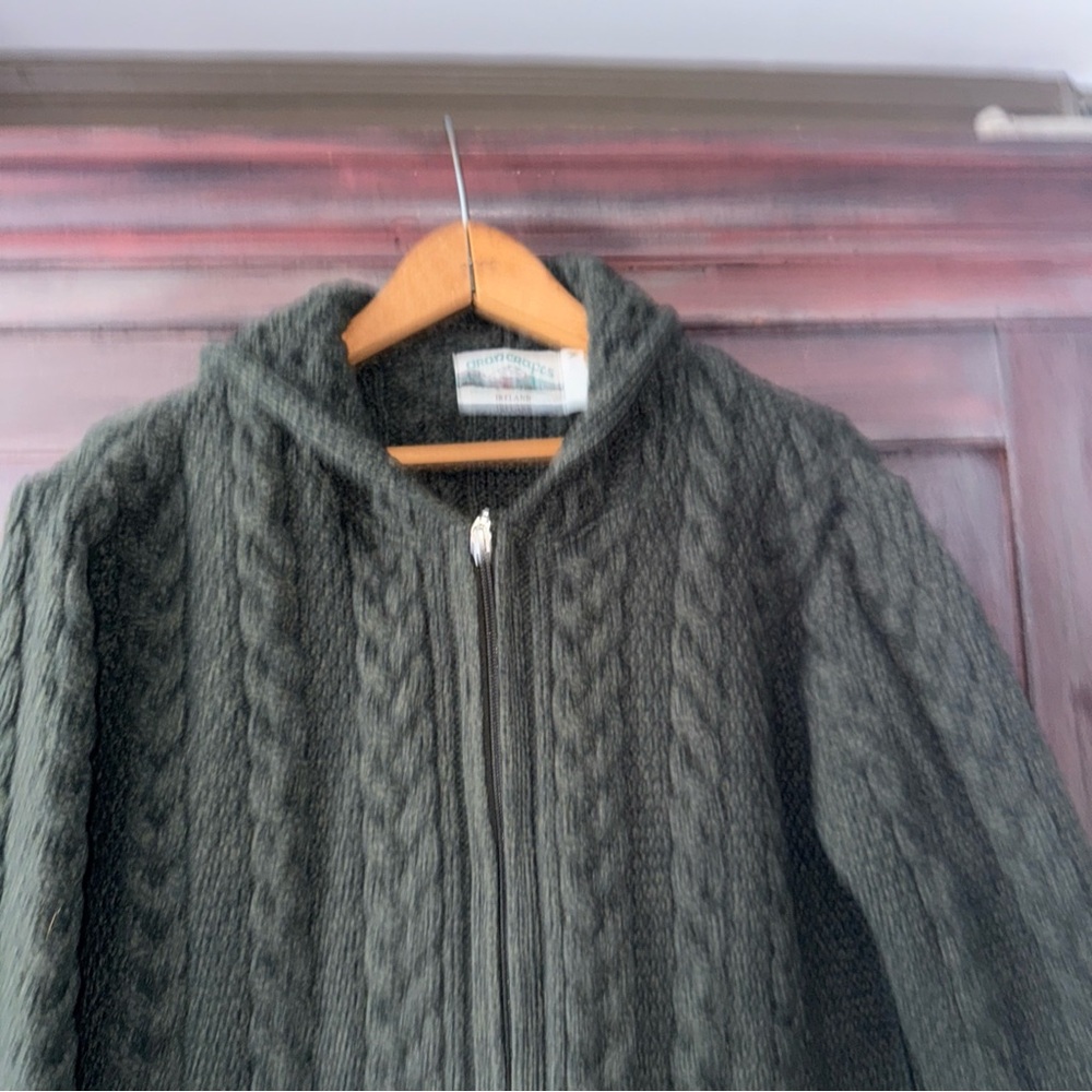 Aran Crafts Forest Green Knit Sweater - Picture 2 of 6